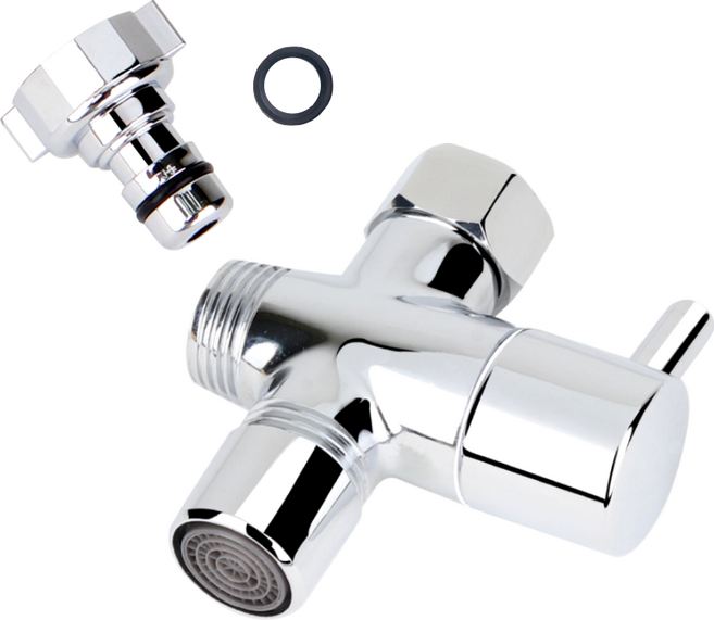 수도꼭지 수전 세탁기 연결 분배기 선택밸브 2020+에어레이터, 1개, 선택밸브2020+에어레이터