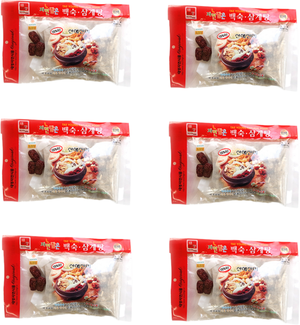 한방 백숙용 삼계탕용 티백 재료 팩 한약재 자연담은T형 100g, 6개
