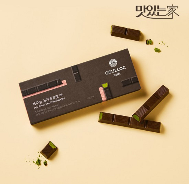 오설록 제주섬 녹차 초콜릿 바 3개입, 120g, 1개