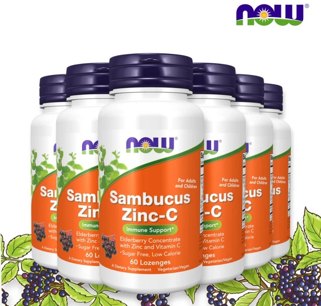 [6세트] 나우푸드 엘더베리 아연 비타민C 어린이 사탕 60정 아스코르브산 삼부커스 농축, 6개 - 쿠팡