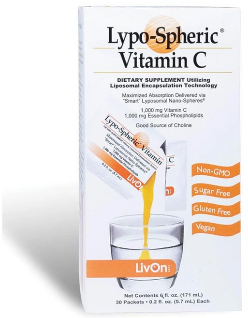 LivOn Laboratories Lypo-Spheric 리브온랩 리포조말 비타민 C 1000mg Non-GMO (30 패킷) 3팩, 5.7ml, 30개 - 쿠팡