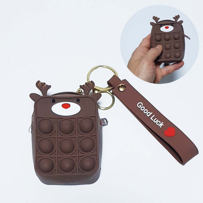 크리스마스 산타 루돌프 트리 눈사람 푸쉬팝 팝잇 동전지갑 파우치 키링 키홀더 아이팟 파이치 가방고리 백링 열쇠고리 소품 기념품 교회 초등학교 선물