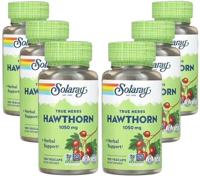 솔라레이 트루 허브 산사나무 1 050mg 100베지캡슐(캡슐당 525mg), 6개, 100정 - 쿠팡