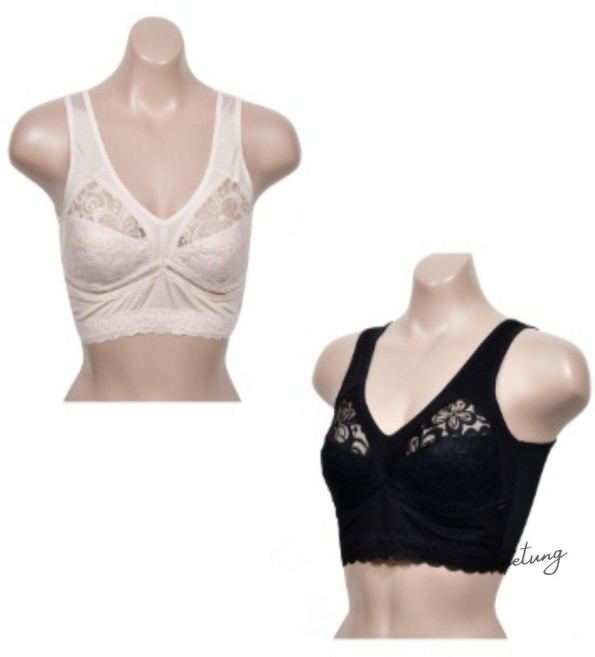 망사 꽃레이스 노와이어 브라
