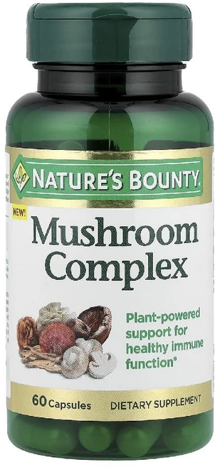 네이처스바운티 버섯 컴플렉스 머쉬룸 복합체 Mushroom Complex 캡슐 60정, 1개 - 쿠팡