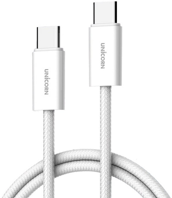 유니콘 USB C to C타입 65W초고속 충전 데이터 케이블 PLC-1M65W, 1개, 화이트, 200cm