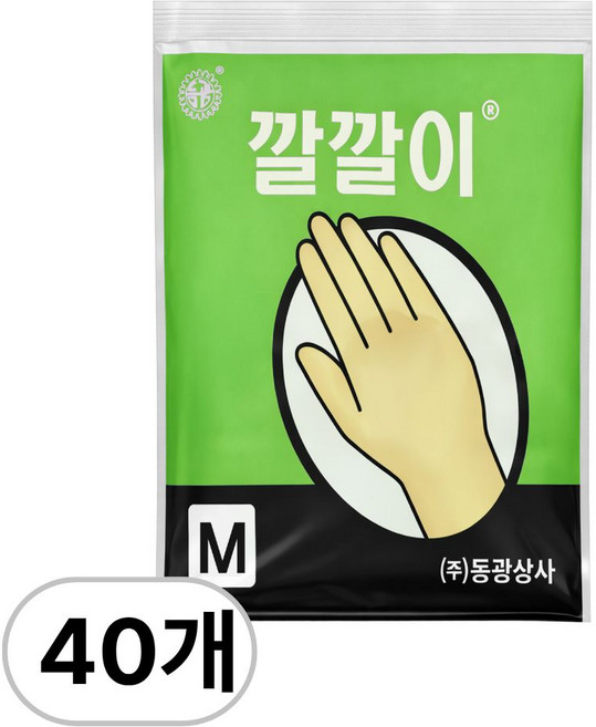 오라이브 동광상사 깔깔이 라텍스 미용장갑 중형 M, 40개, 아이보리