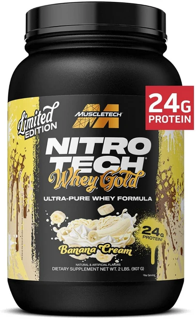 MUSCLETECH 니트로 테크 웨이 골드 바나나 크림, 907 g, 1개, 907g - 쿠팡