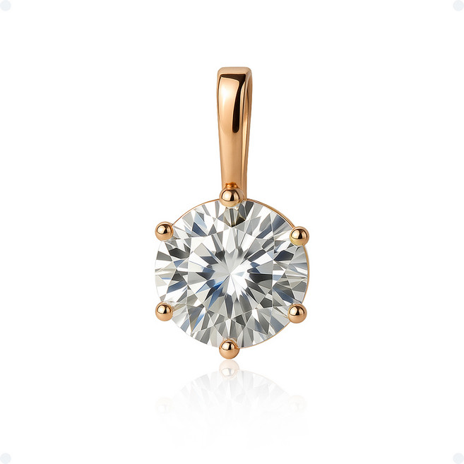 쥬넬 14K 샤인 크리스탈 큐빅 6프롱 팬던트(3 size)