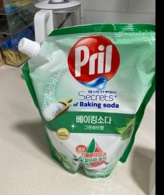 프릴 시크릿 오브 베이킹소다 주방세제 그린허브 향, 1L, 7개