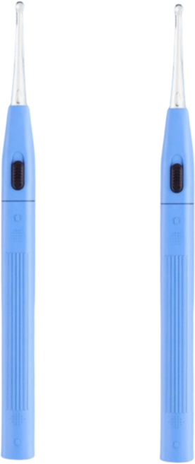 NOV- LED 귀이개 2개 귀지 제거 귀 청소 귀후비개 귀파개, 1개입, 파랑