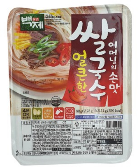 백제 쌀국수 얼큰한맛 90g, 1개