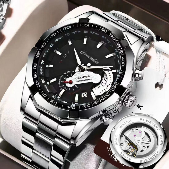 한국자동 기계 시계 남성 시계 대 다이얼 홀로우 머니 스타일 남성 시계a-24-0311-2