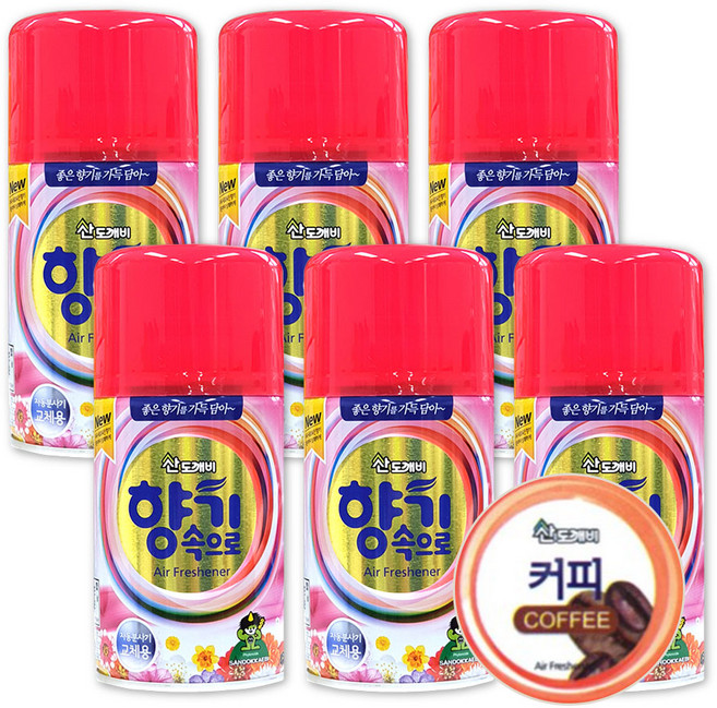 산도깨비 향기속으로 리필용 방향제 커피향, 290ml, 6개