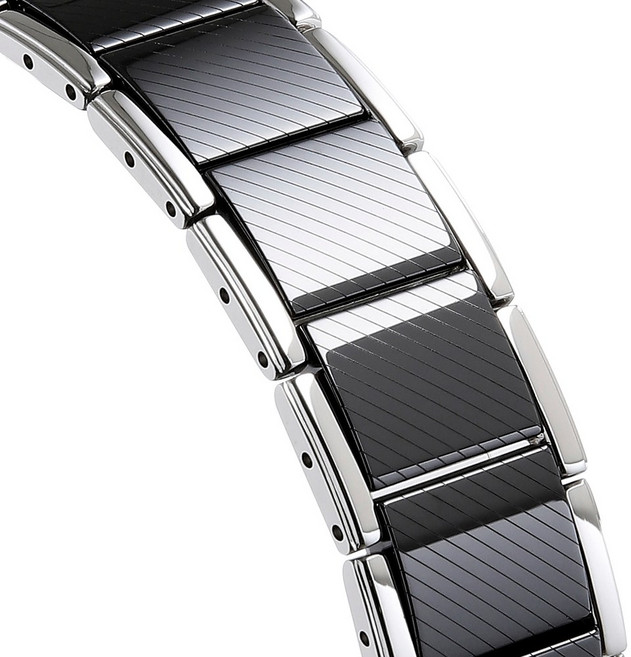 페이버 Z832 남성용 게르마늄팔찌 /폭 17mm /사선패턴 디자인 /이니셜 각인 블랙, 1개