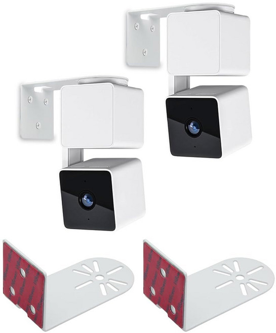 하우유 외부 코너 월 마운트 브래킷 Wyze Cam Pan V3 / V4 V3 집 양쪽의 최대 커버리지 270도 사각지대 감소 및 시야 최대화 (2팩 화이트), 421