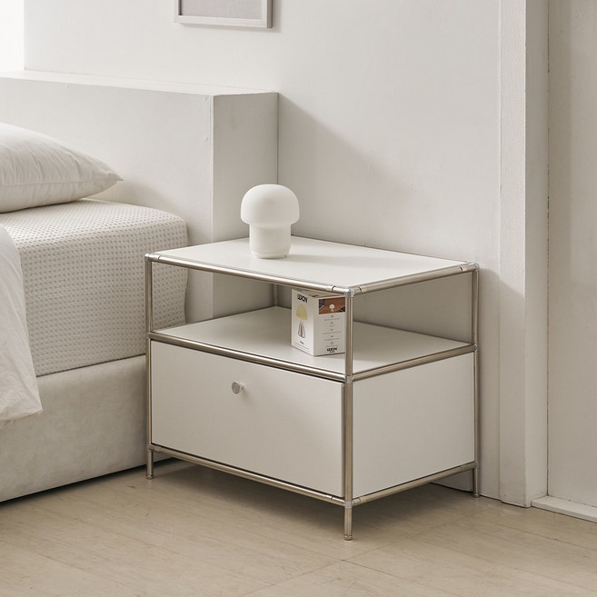 벨리에 베어 미드센츄리협탁 모듈 침대 협탁 600, 화이트, 1개