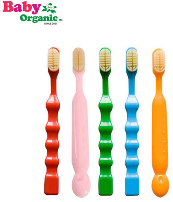 베이비오가닉 실리콘 칫솔 5p, 1세트, 5개입, 혼합 색상