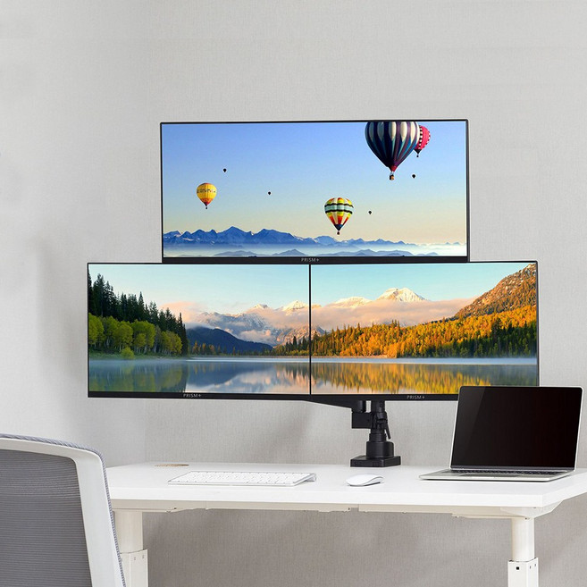 루나랩 스탠다드 폴 모니터암 트리플, 트리플 화이트 (스탠다드 폴), 1개