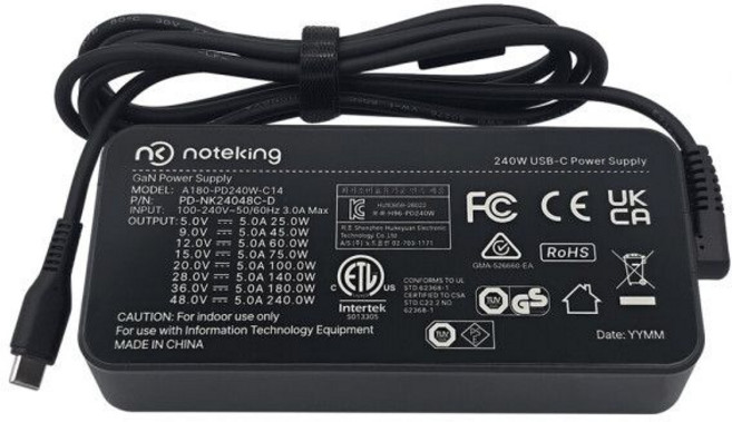 맥북 스마트폰 산업장비 노트북 PC 컴퓨터 도킹 워크스테이션 썬더볼트 240W USB-C PD 전원 어댑터 충전기, 맥북 스마트폰 산업장비 노트북 PC 컴퓨터 도킹 워크스