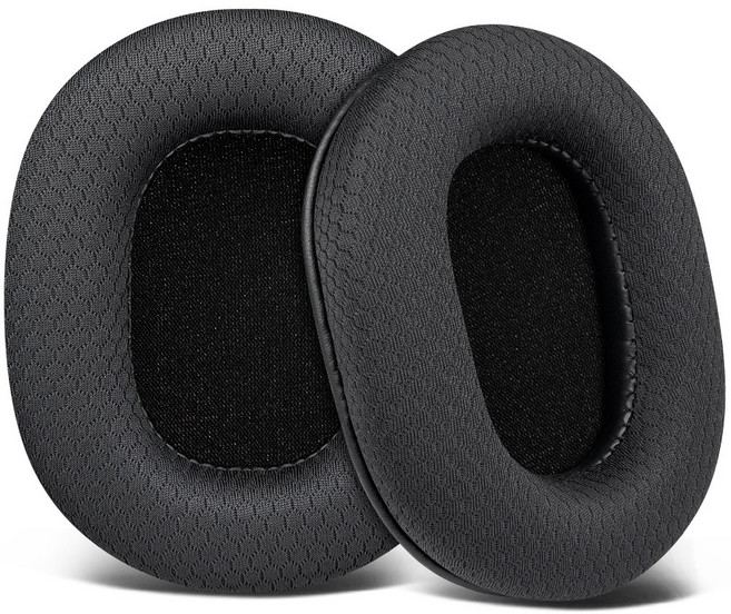 SOULWIT 교체용 이어패드-호환 모델 오디오테크니카 ATH M50X /M50xBT /M50RD /M40X /M30X /M20X /SX1 /MSR7 소음 차단 폼 포함 1쌍, Mesh Fabric, Black, 1개