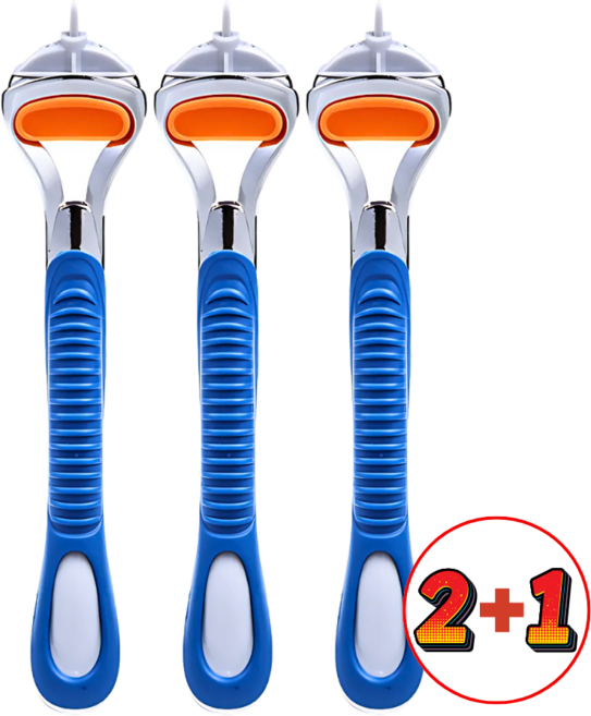 질레트 호환 면도기 본체 퓨전 프로글라이드 스킨택 프로쉴드 몸통 교체형 스윙 손잡이 핸들, 3개, 1개입