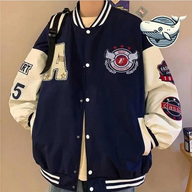 봄 트렌디 아노락바람막이 집업 오버핏 봄점퍼 봄외투 야구점퍼 야구점 남성 봄자켓 야상 패치포인트