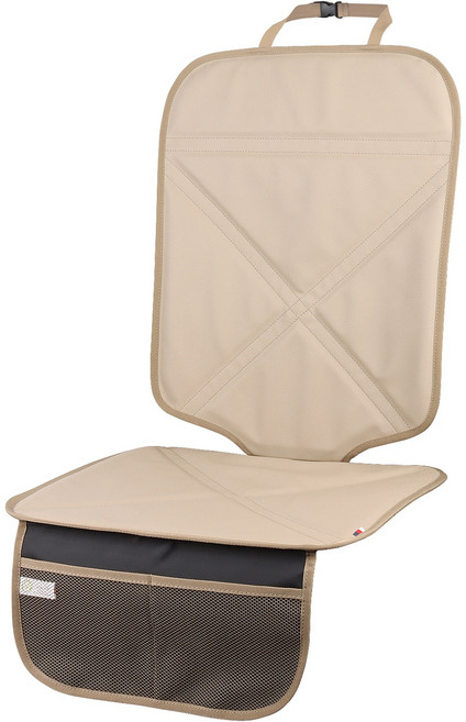 Pefirst 프리미엄 가죽 방수 및 두꺼운 카시트 보호매트, 1개, 베이지색의