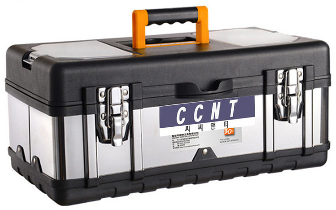 씨씨앤티 스텐 공구함 14인치 소형 CCNT-K14 가정용 다용도 공구통 스텐인레스 공구가방, 1개