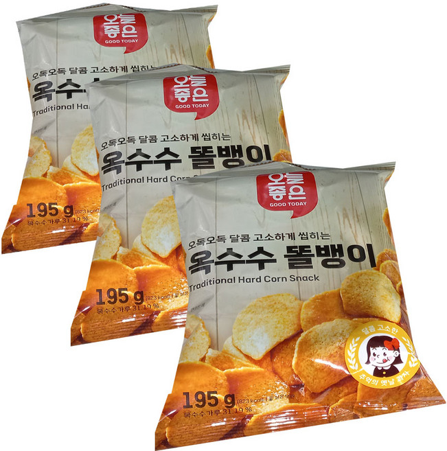 오늘좋은 옥수수 똘뱅이, 3개, 195g