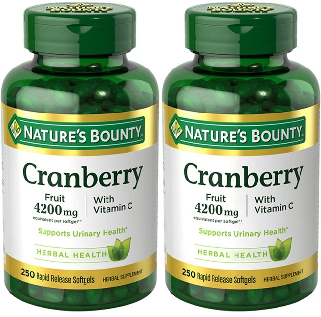 네이쳐스바운티 크랜베리 프룻 4200mg 래피드 릴리즈 소프트젤, 2개, 250정 - 쿠팡