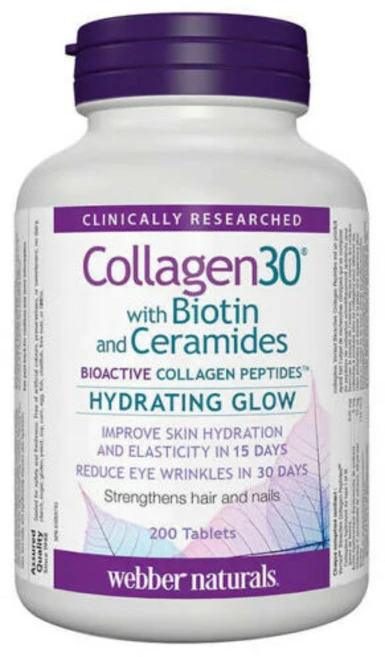 웨버내추럴 콜라겐30 with 바이오틴 빛나는 200정, 1개, 30mg - 쿠팡