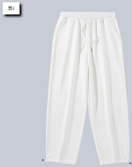 黑 基礎長棉褲 純棉寬鬆休閒褲 灰色 白色 黑色 大尺碼