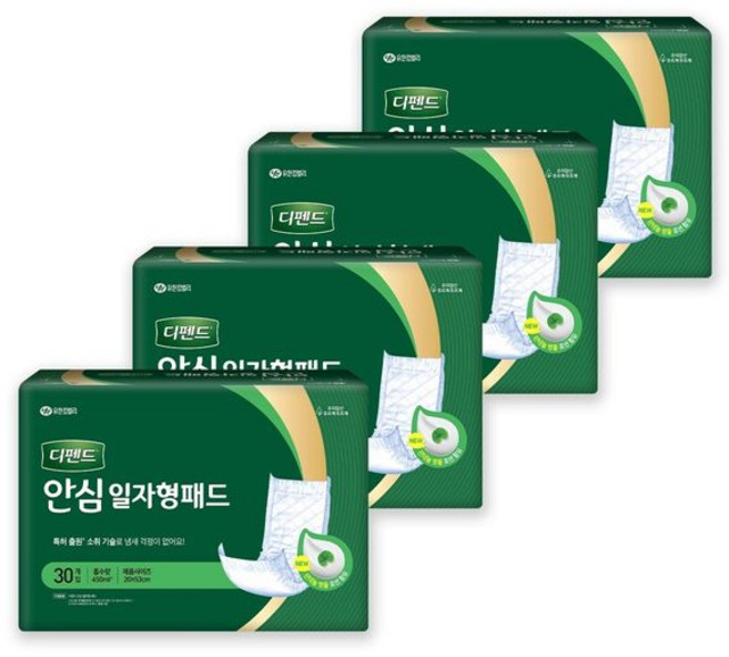 디펜드 안심 일자형 패드 30매 x 4, 1개