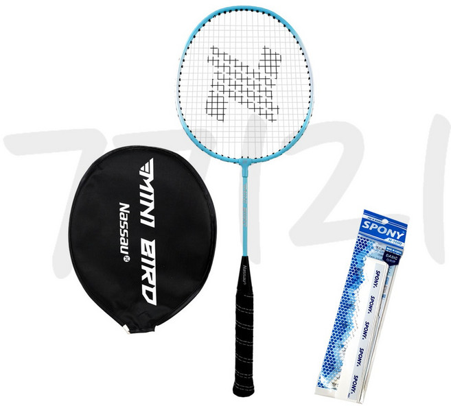 낫소 배드민턴 라켓 미니버드 (주니어 전용) NBMR-MB 견고한 스틸 소재 높은 실용성, 2개, NBMR-MB+스포니그립
