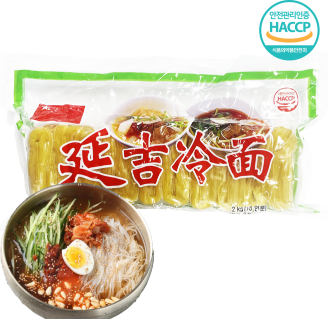 왕부정 중국식품 쫄깃한 옌지렁맨 시원한 중국냉면 (10인분) 냉동 숙면류, 2kg, 1개