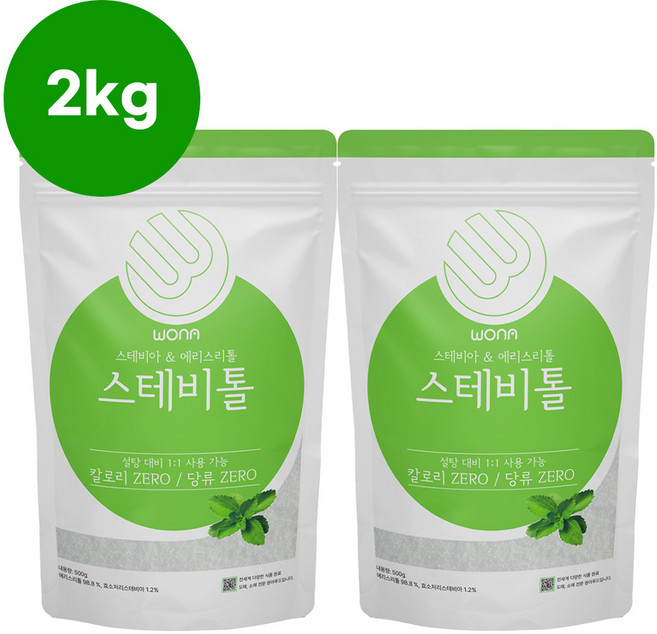 원아푸드 스테비아 에리스리톨 스테비톨, 1kg, 2개