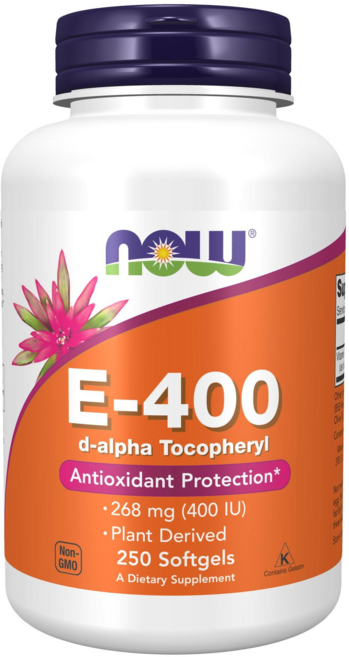 NOW Foods 維他命E-400軟膠囊, 250顆, 1罐