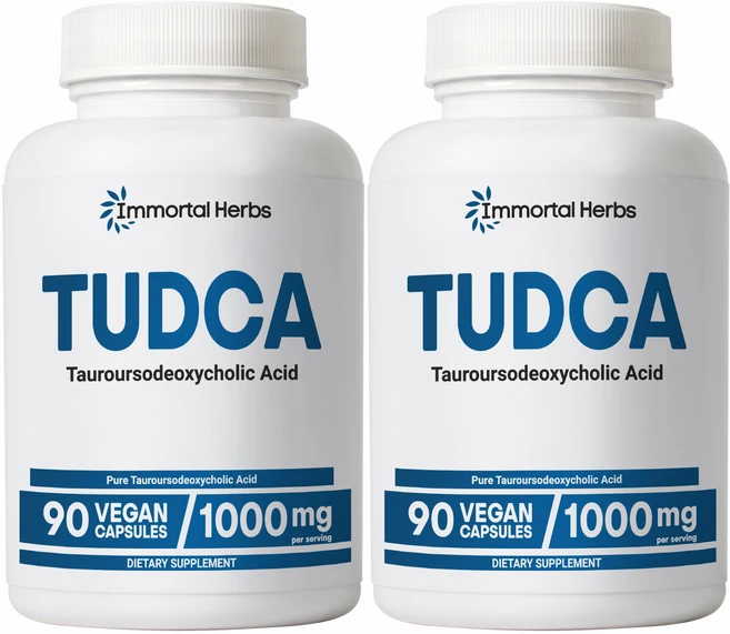 Immortal Herbs 투드카 보충제 1000mg 간 지지용 캡슐 90캡슐 비-GMO 및 글루텐 프리 타우루소데옥시콜산 성인용 캡슐, 2개, 90정 - 쿠팡
