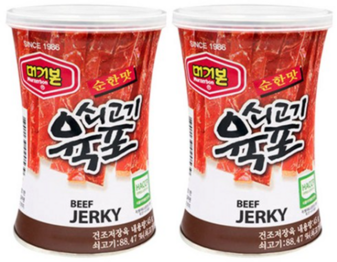 머거본 쇠고기 육포 순한 맛, 45g, 10개