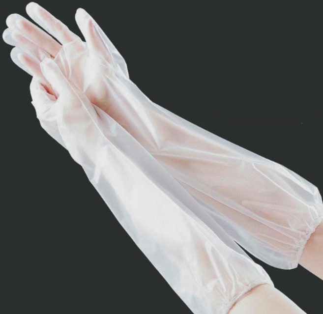 라인테크 롱 비닐장갑 긴장갑 고탄력 위생장갑, 1세트, 30개