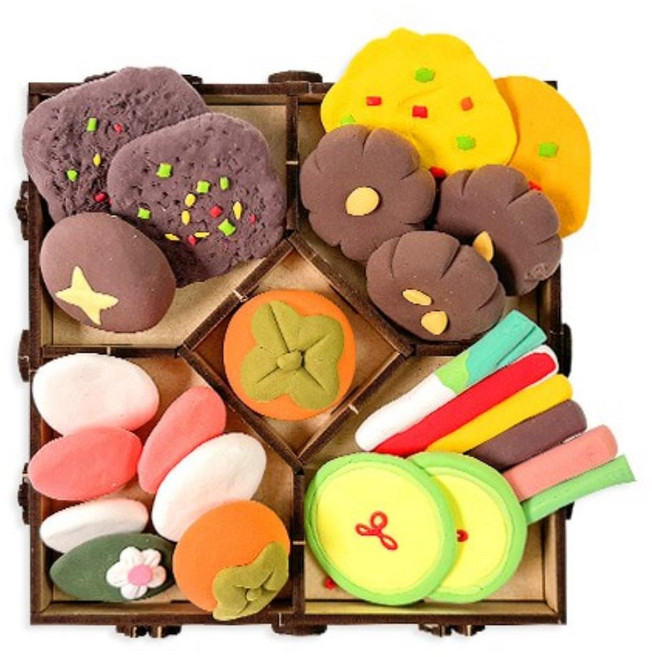 클레이 추석 설날 명절 전통 음식 만들기 4P 조립키트 학원 놀이 장난감