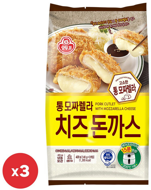 오뚜기 통 모짜렐라 치즈돈까스 420g 3개