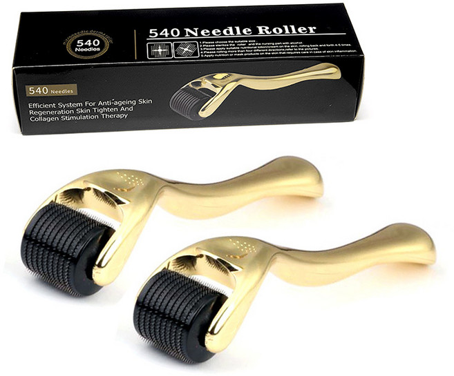 공식판매 540니들 골드-티타늄 MTS 더마롤러 0.30mm, 골드, 2개