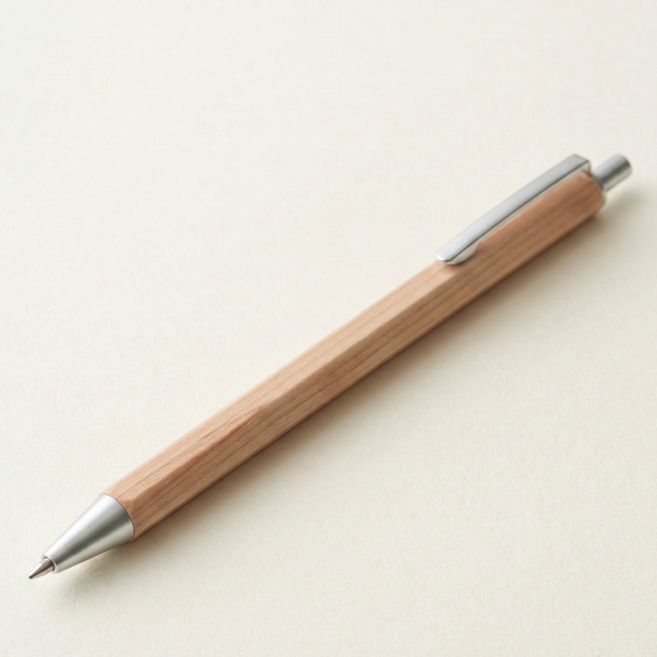 무인양품 목축 육각 볼펜 0.5mm 일본매장판, 1개, 나무
