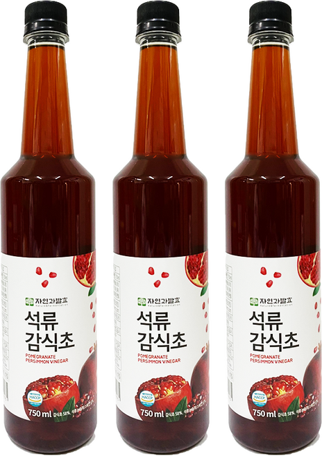 자연과발효 3년숙성 자연발효 석류 감식초 750ml 3병, 3개