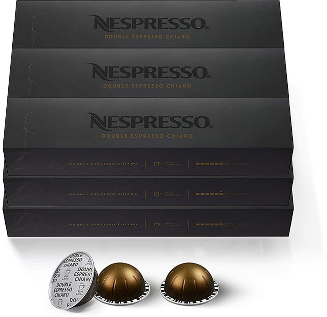 네스프레소 캡슐 버츄오 더블 에스프레소 키아로 미디엄 로스트 커피 팟