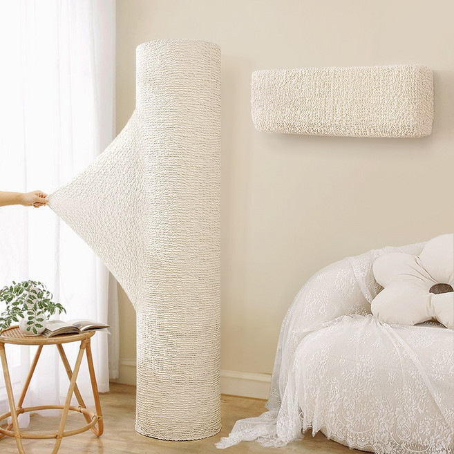 올스판 에어컨커버 2in1 투인원 세트 만능 신축성 스탠드 벽걸이 세트, 아이보리