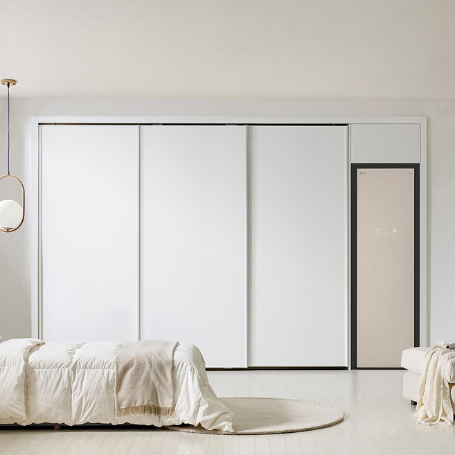 보루네오 스타일러 슬라이딩 붙박이장 300~360cm 10자 E0등급, 화이트