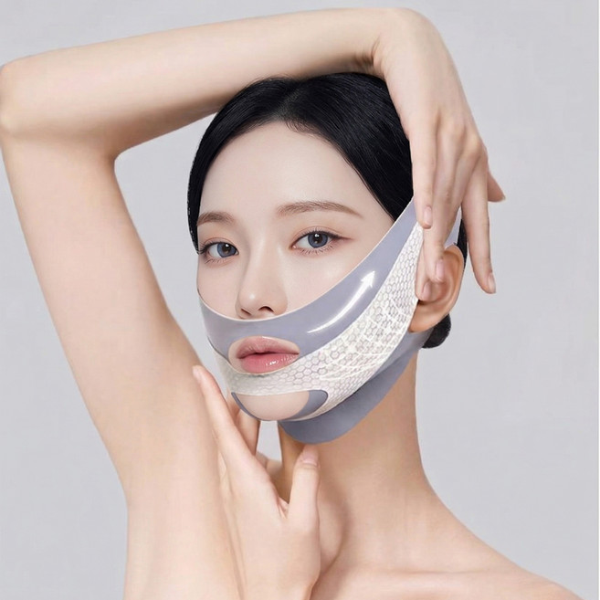 블리스 이중턱 브이라인 얼굴 리프팅밴드, 1개, 블루